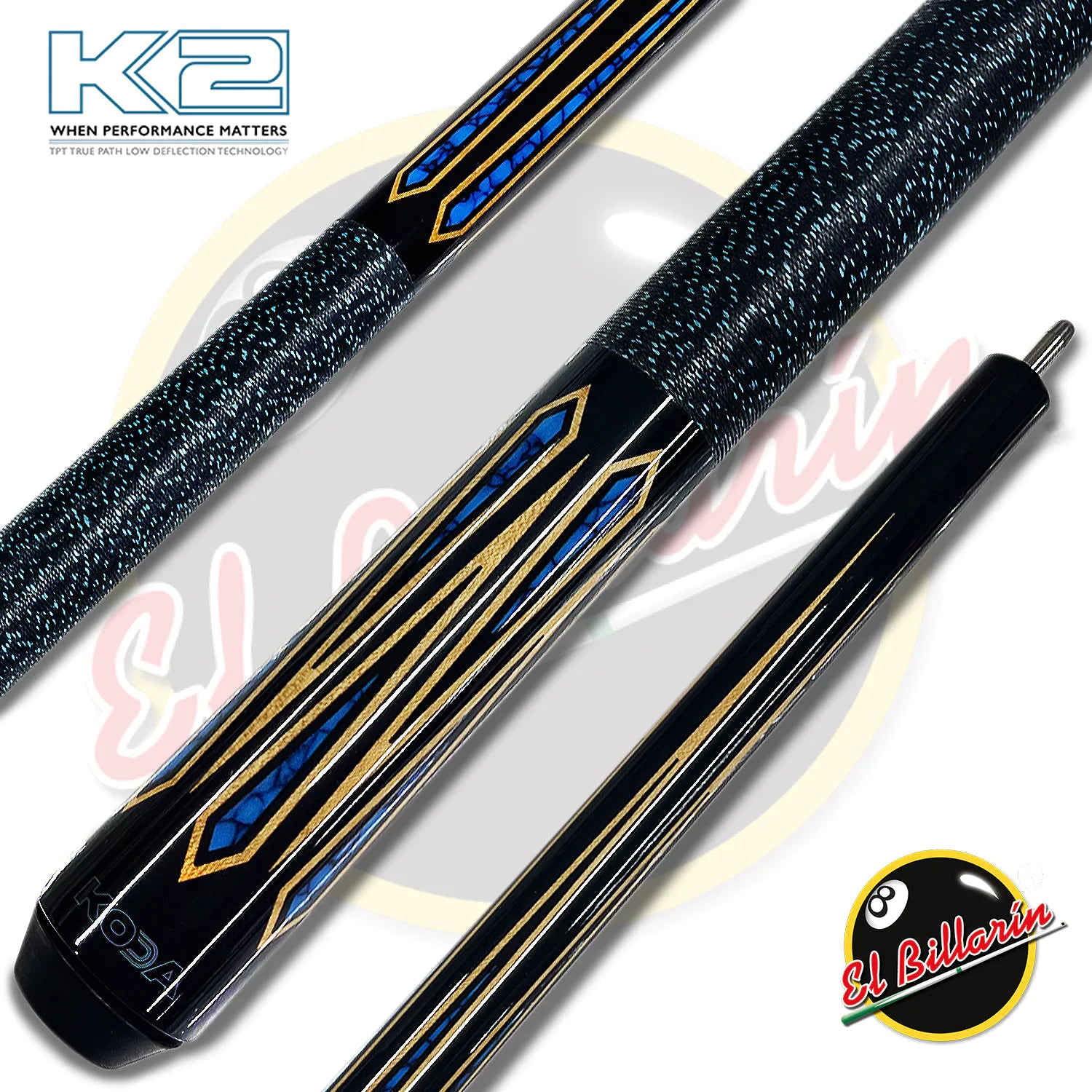 Taco de Billar K2 Hilo (KLSE11) Azul – El Billarin